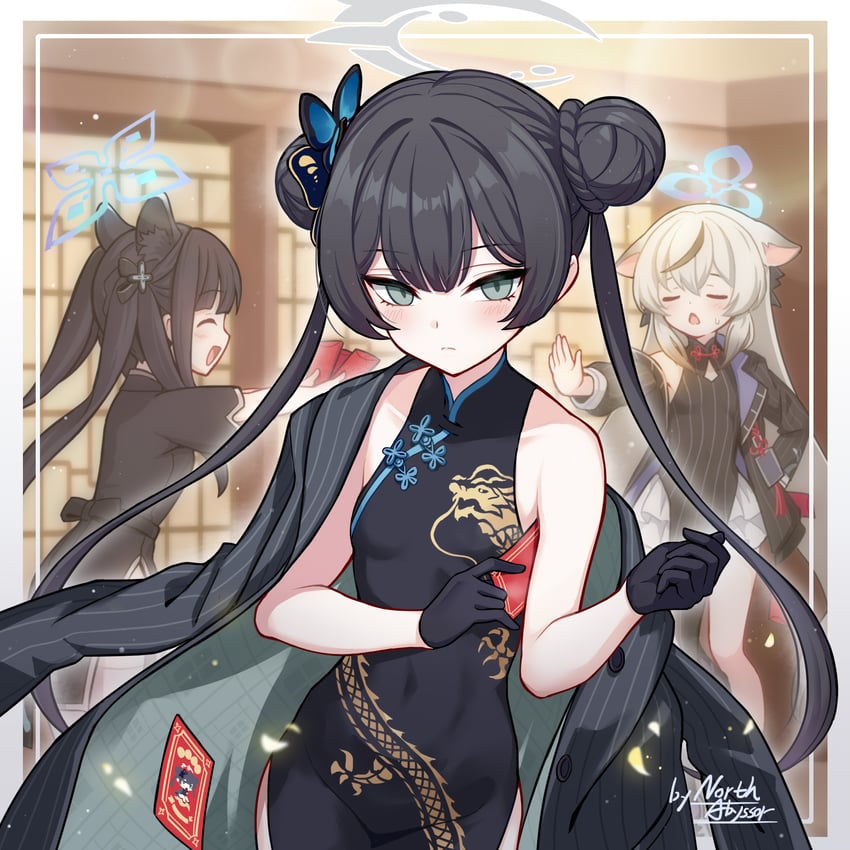 kisaki, kokona, and shun (blue archive) drawn by north_abyssor