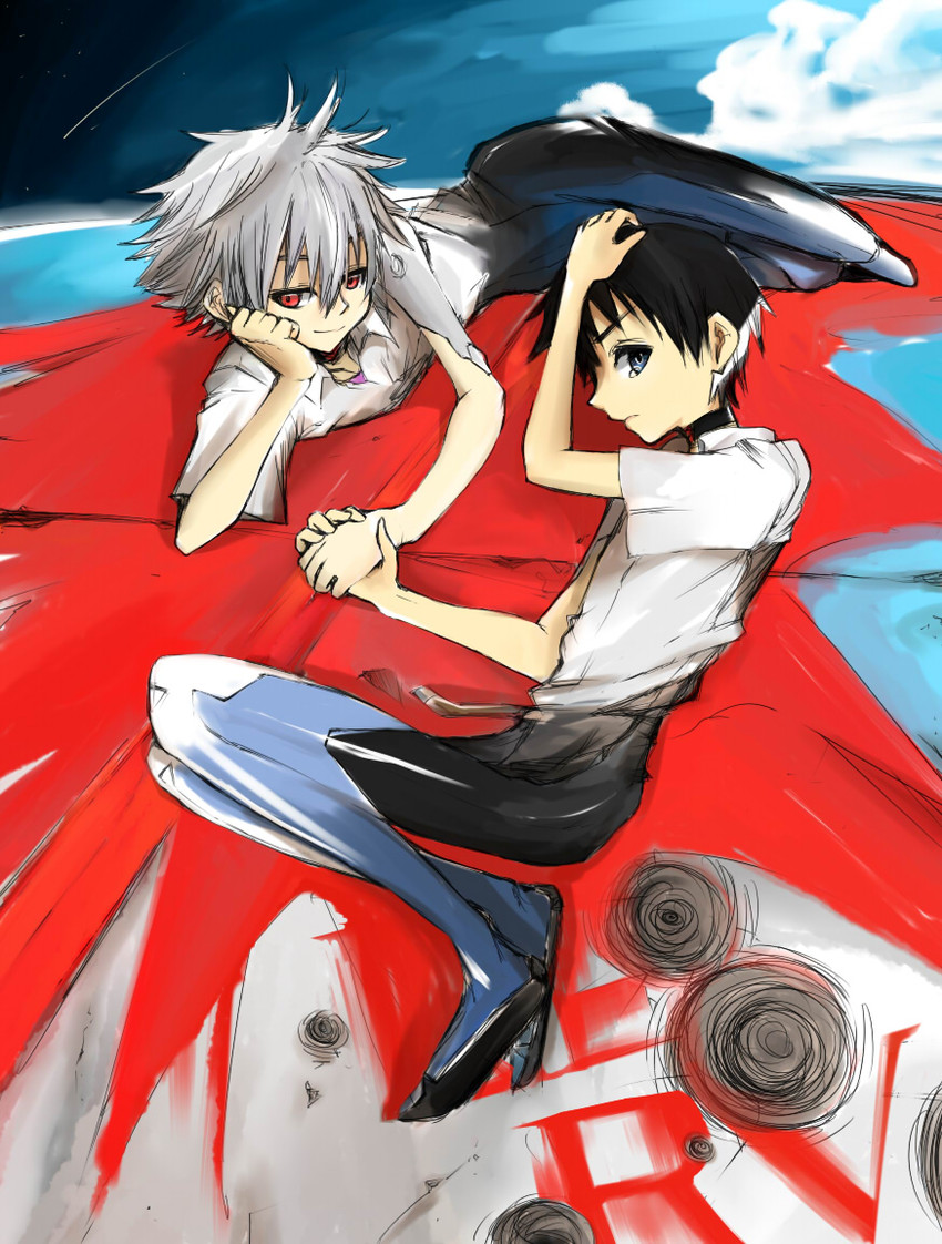 ikari shinji and nagisa kaworu (neon genesis evangelion and 2 more) drawn by ruki21
