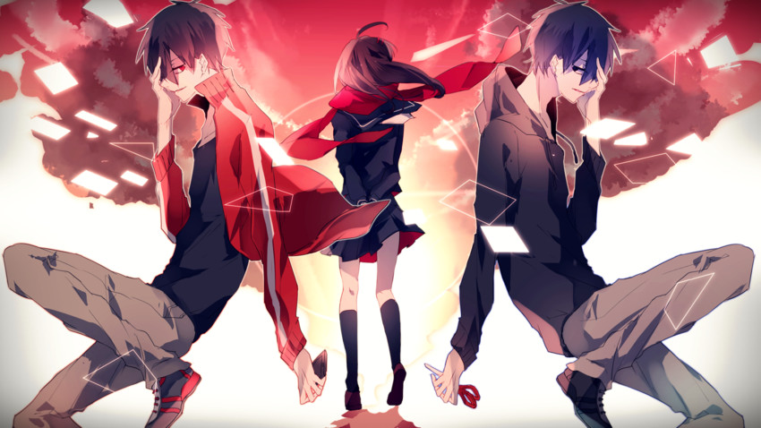 tateyama ayano and kisaragi shintarou (kagerou project and 1 more) drawn by mana_(supaner)