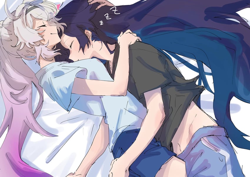 kiana kaslana and raiden mei (honkai and 1 more) drawn by moonsun77773