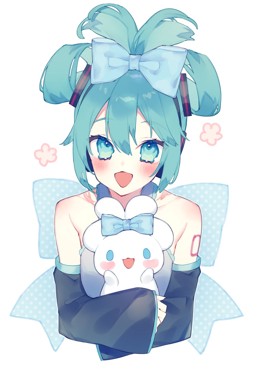 hatsune miku, cinnamoroll, and cinnamiku (vocaloid and 2 more) drawn by chiyomaru_(yumichiyo0606)