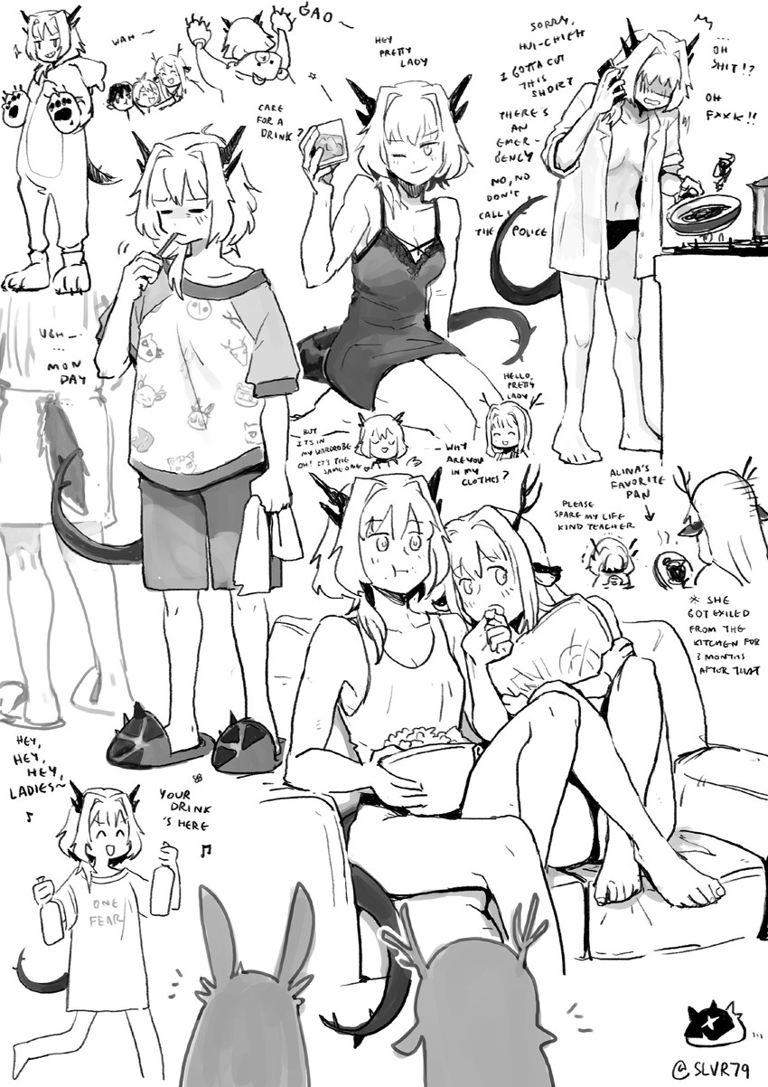 frostnova, talulah, alina, mephisto, and faust (arknights) drawn by silverxp