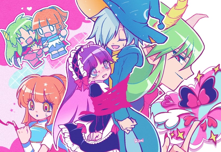 arle nadja, satan, feli, and lemres (puyopuyo and 1 more) drawn by usagi_honmono