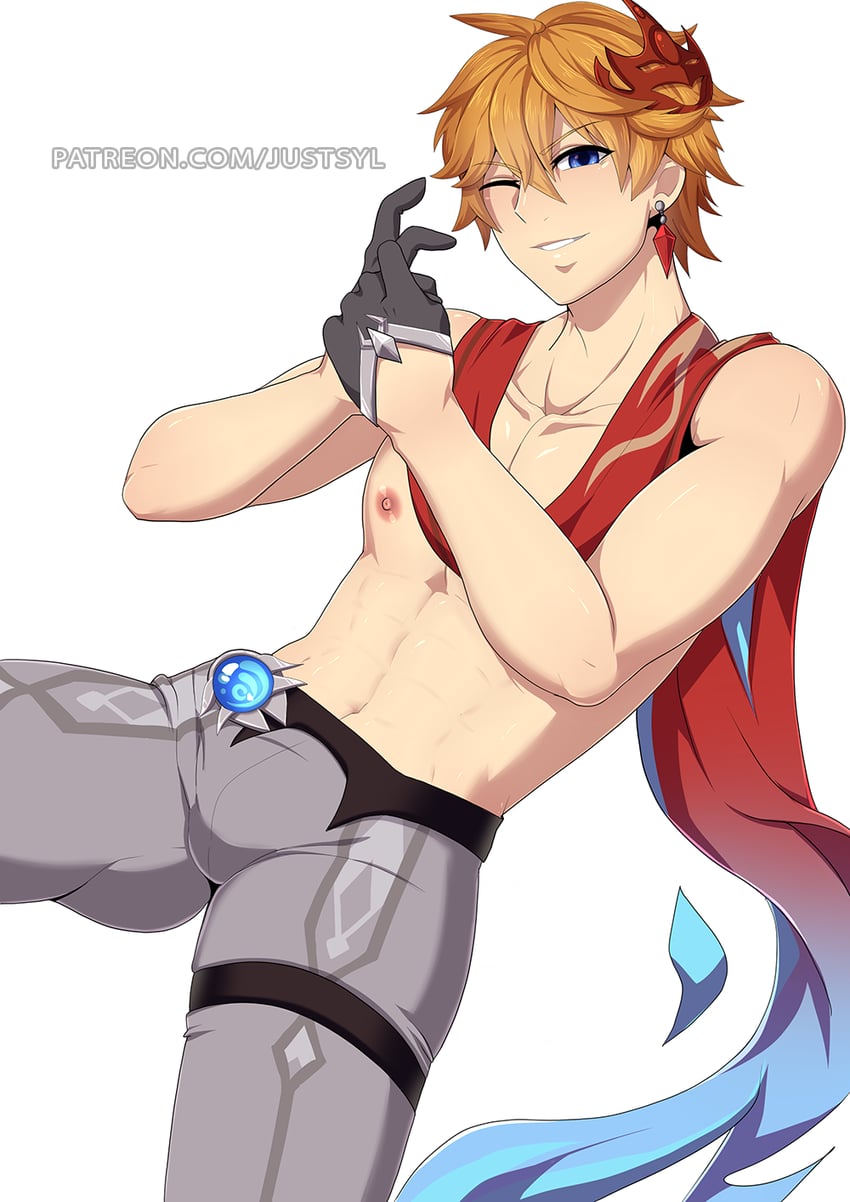 tartaglia (genshin impact) drawn by justsyl
