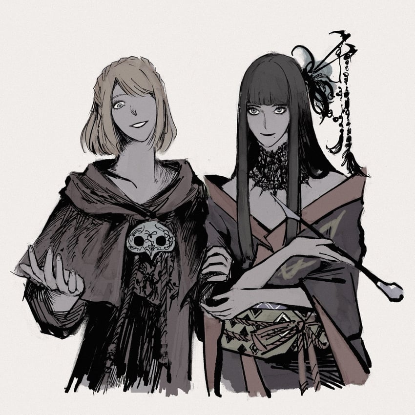 yotsuyu goe brutus and athena (final fantasy and 1 more) drawn by zoe0701