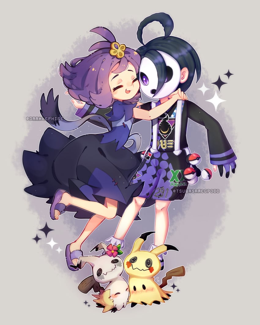 mimikyu, acerola, and allister (pokemon and 2 more) drawn by darklephise