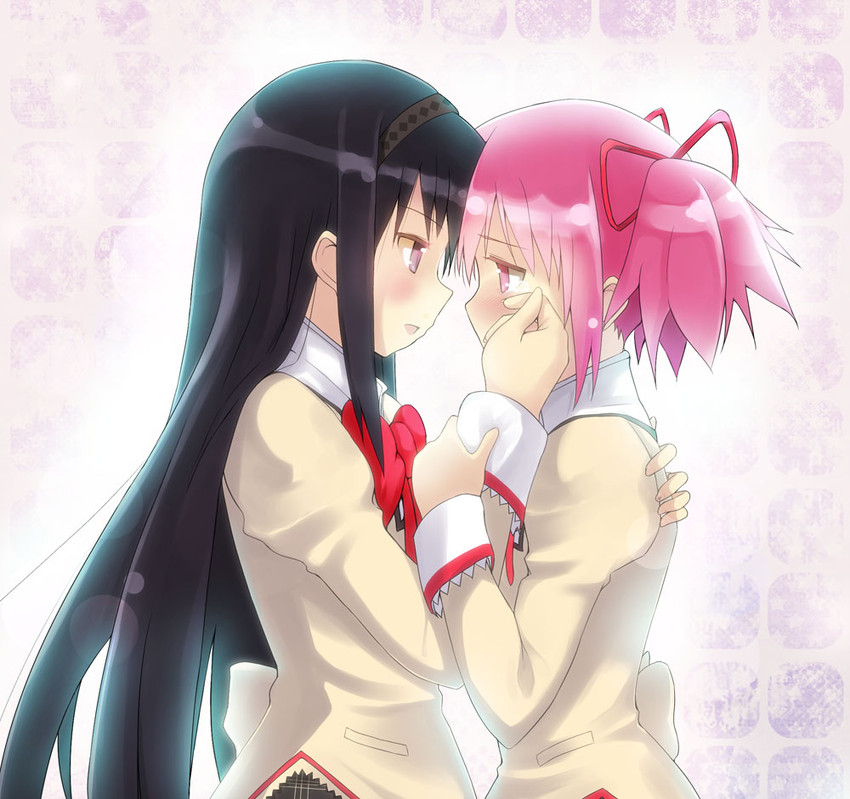 akemi homura and kaname madoka (mahou shoujo madoka magica) drawn by masamuuu