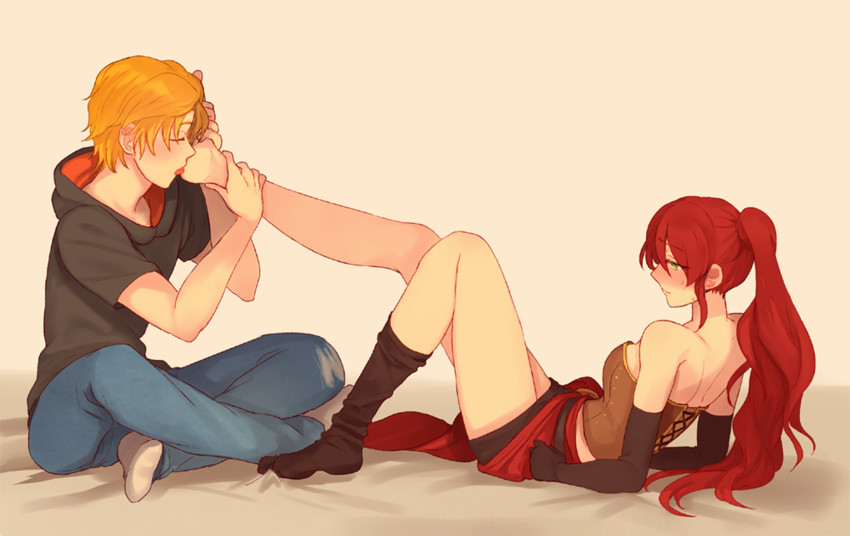 pyrrha nikos and jaune arc (rwby) drawn by sora_(efr)
