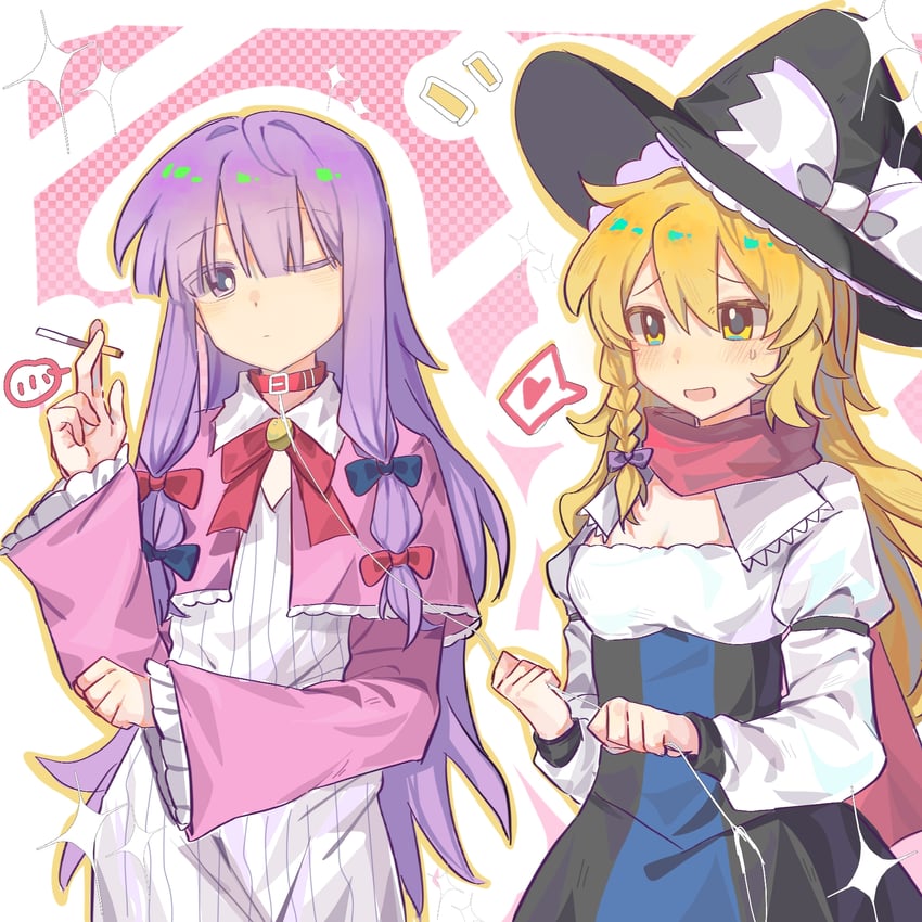 kirisame marisa, patchouli knowledge, mars, and taisa (touhou and 1 more) drawn by jidan_fang_sha_ji