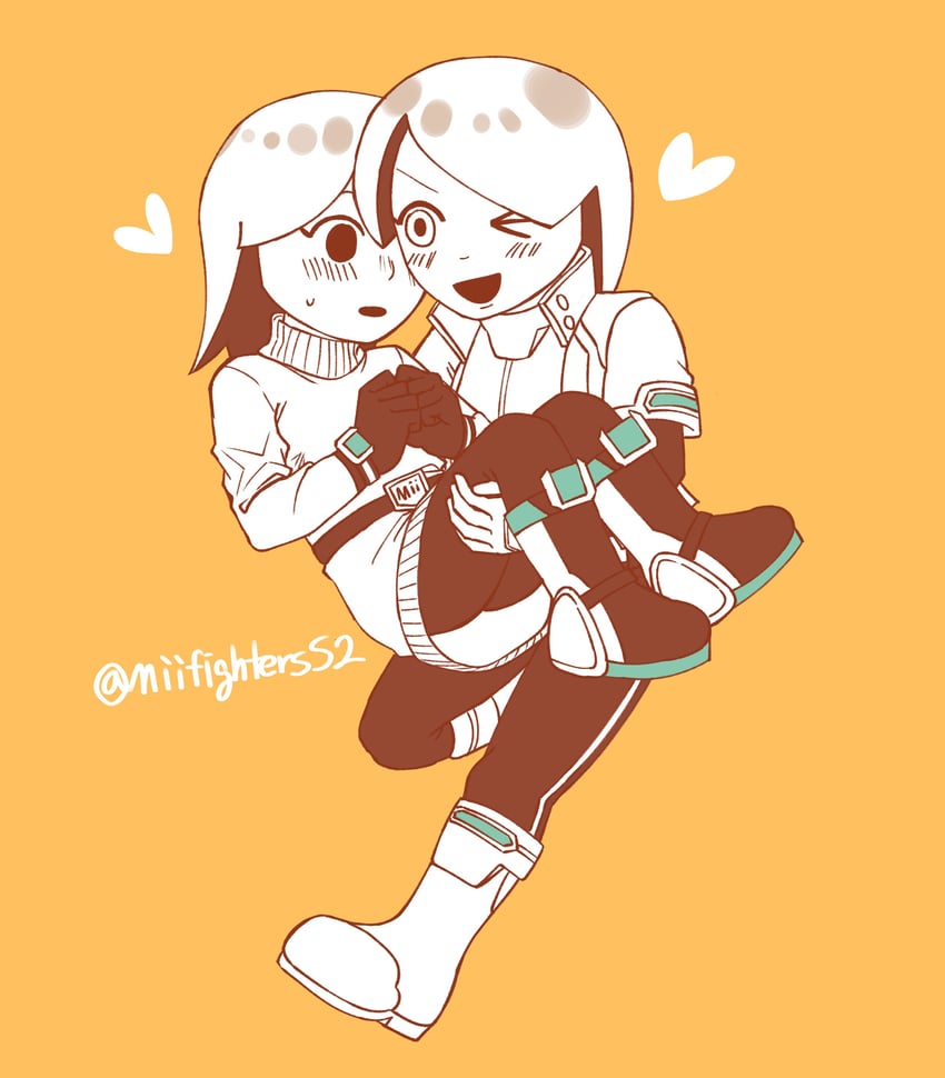 mii and mii gunner (super smash bros. and 1 more) drawn by miifighterss2