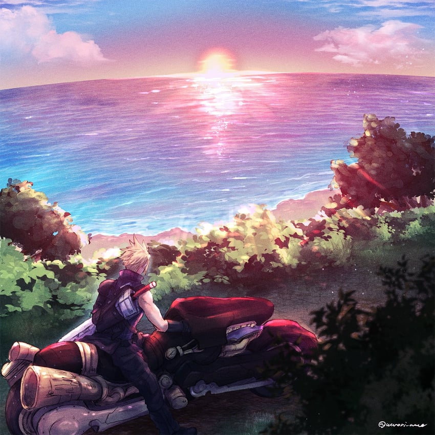 cloud strife (final fantasy and 2 more) drawn by warori_anne