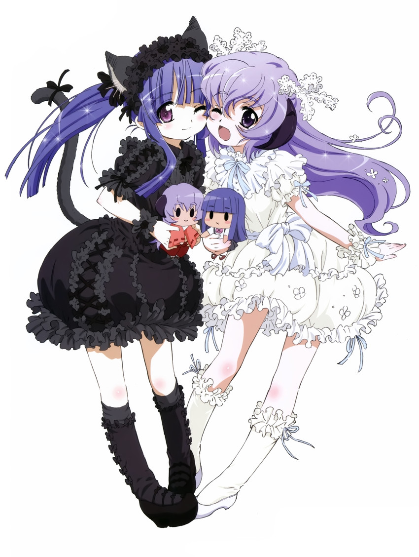 furude rika and hanyuu (higurashi no naku koro ni) drawn by sakai_kyuuta