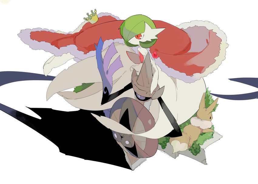 gardevoir, eevee, mega gardevoir, and aegislash (pokemon) drawn by apios