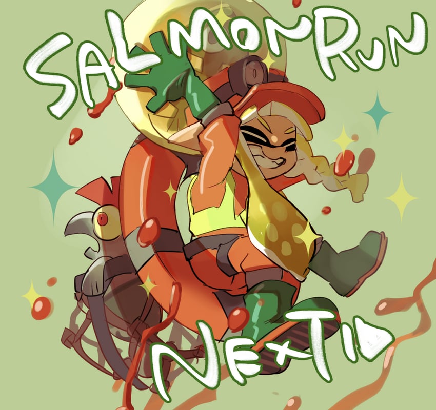 inkling player character, inkling girl, and smallfry (splatoon) drawn by koike3582