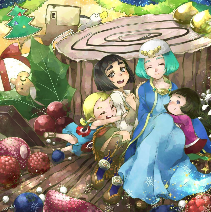 aryll, pamela, seres, and luda (the legend of zelda and 4 more) drawn by kandori_makoto