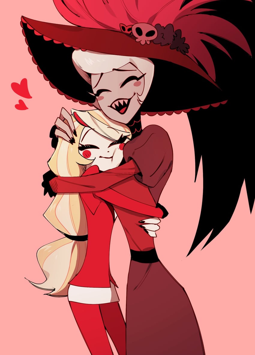 charlie morningstar and rosie (hazbin hotel) drawn by nai0524