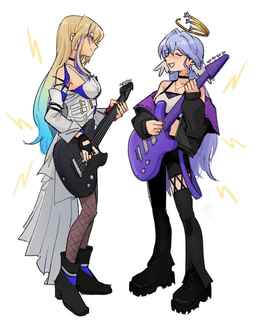 robin and serval landau (honkai and 1 more) drawn by byubiyubi