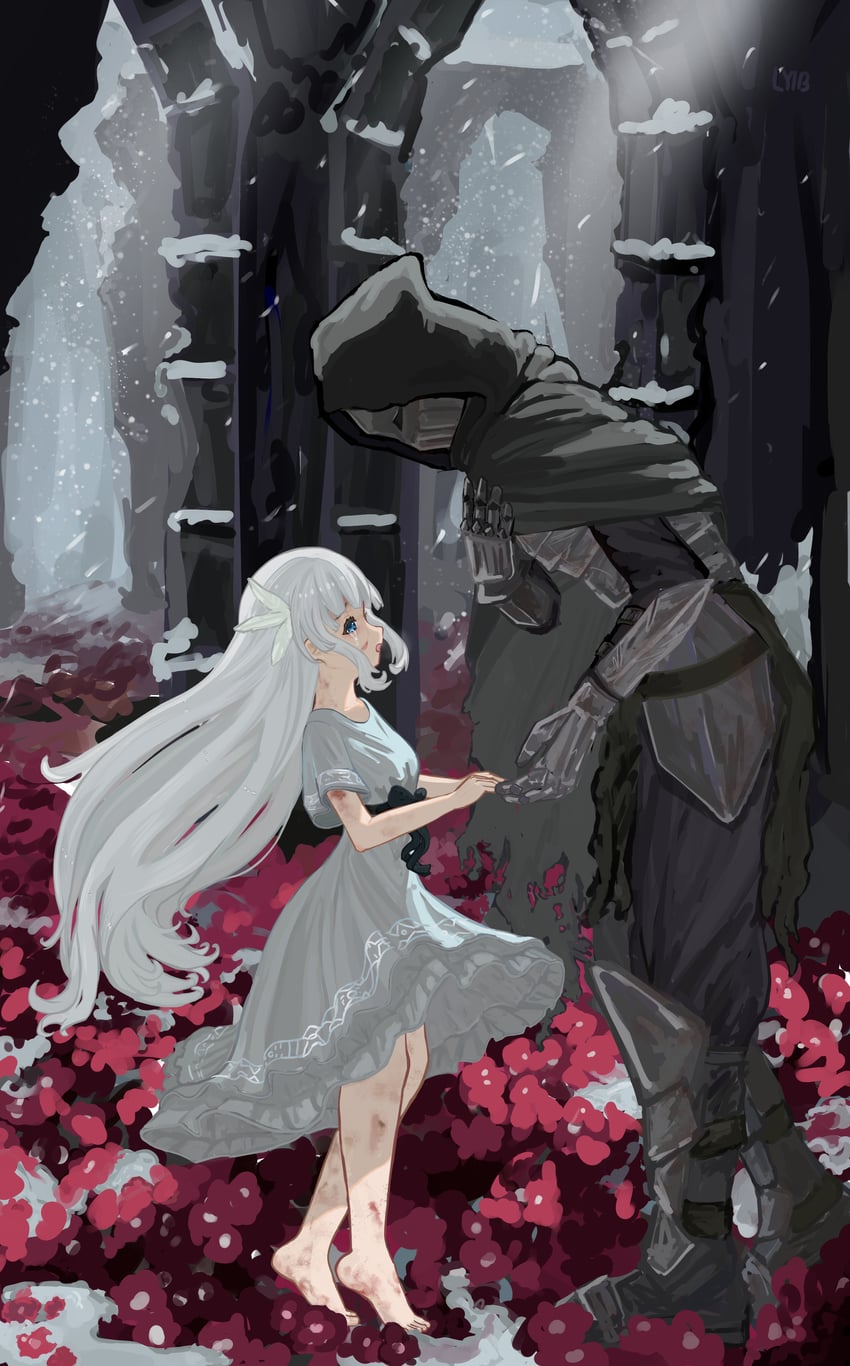 lily and umbral knight (ender lilies quietus of the knights) drawn by lyib