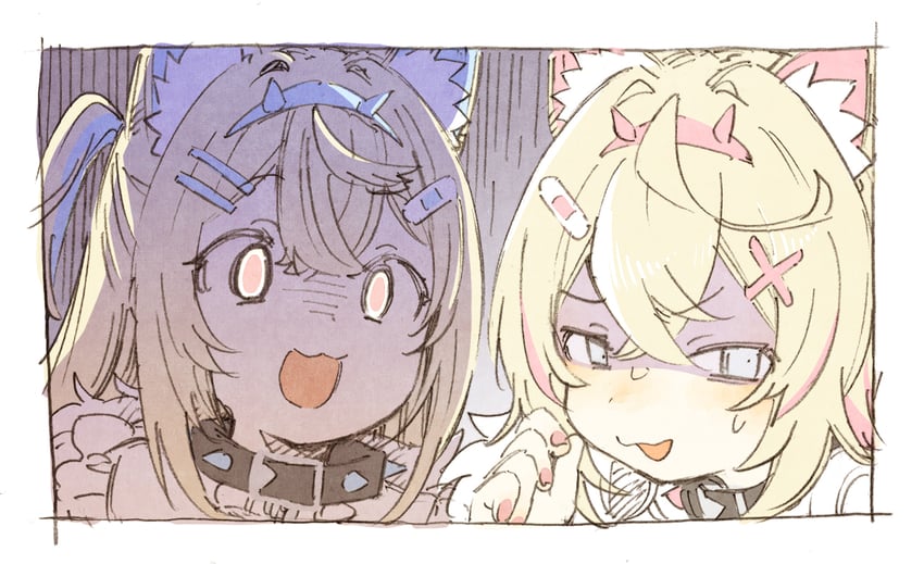 fuwawa abyssgard and mococo abyssgard (hololive and 1 more) drawn by abara_heiki