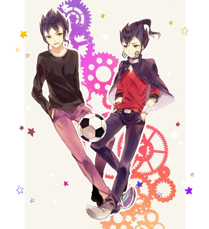 tsurugi kyousuke and tsurugi yuuichi (inazuma eleven and 2 more) drawn by washi_(micino)