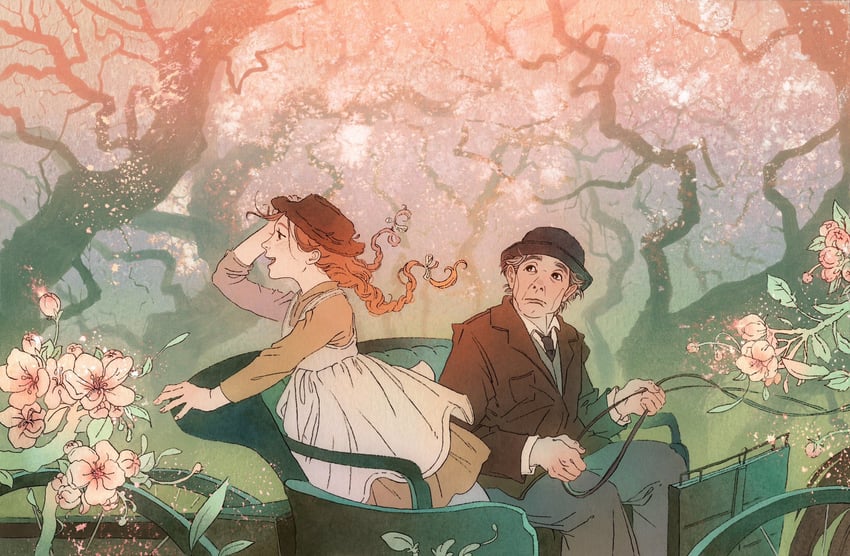 anne shirley and matthew cuthbert (anne of green gables) drawn by vinsenta