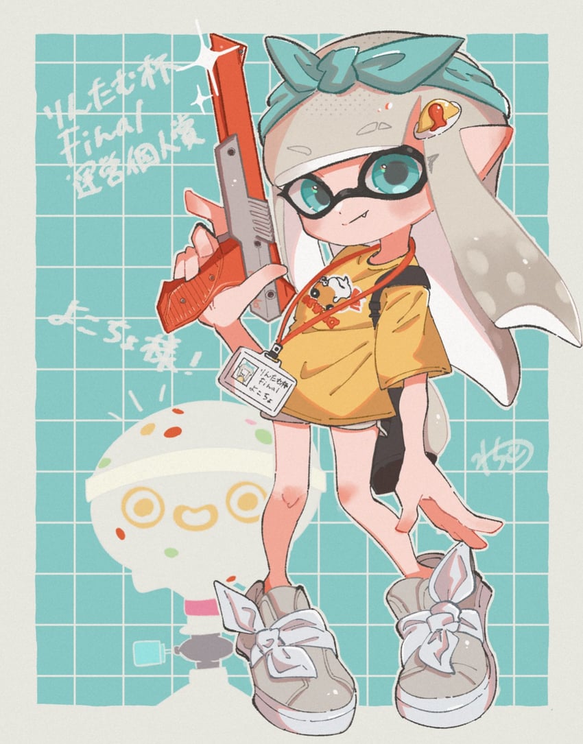 inkling player character and inkling girl (splatoon and 1 more) drawn by hazime_no1