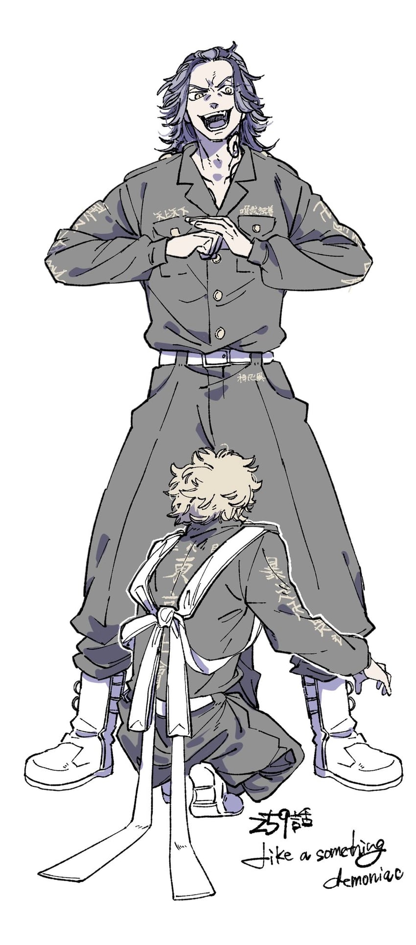 hanagaki takemichi and shiba taiju (tokyo revengers) drawn by shamoroku