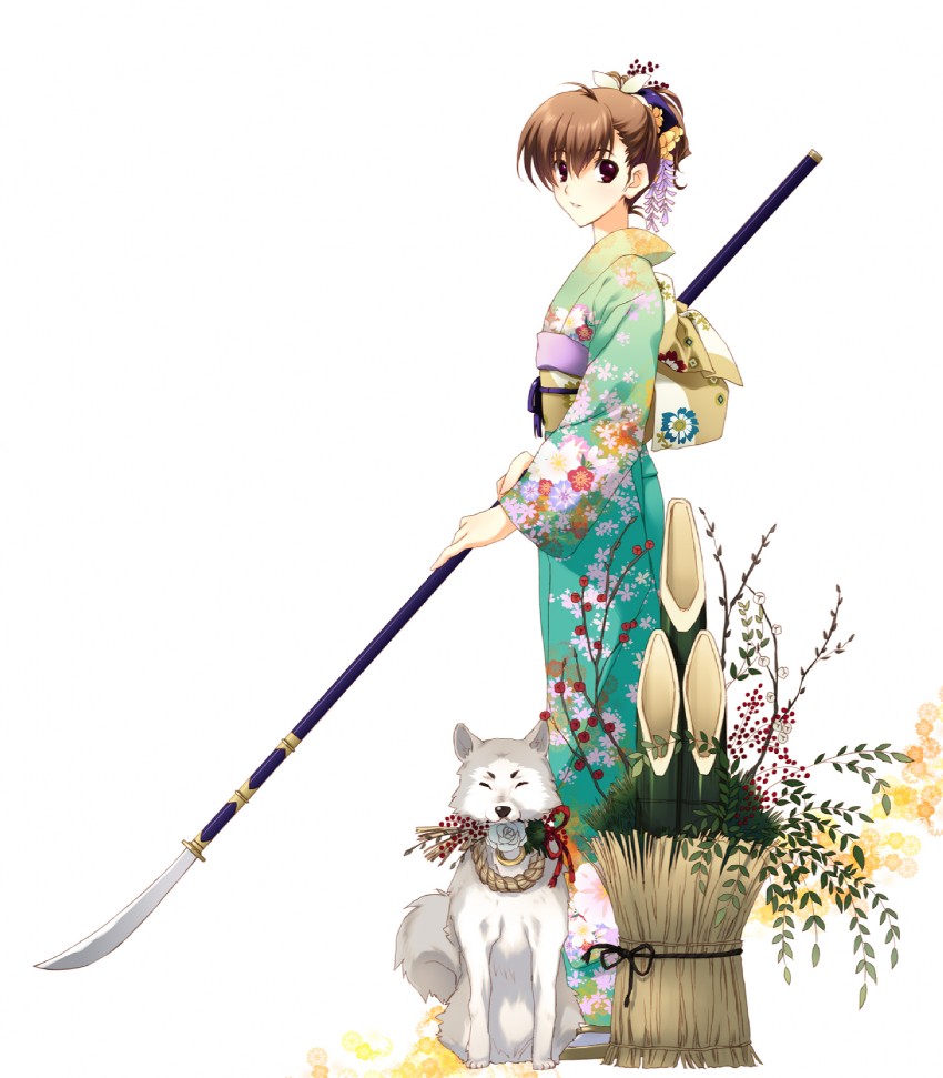 shiomi kotone and koromaru (persona and 2 more) drawn by trough_shell
