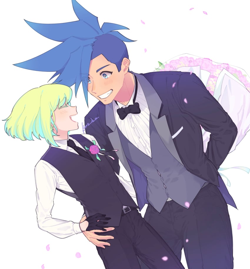 lio fotia and galo thymos (promare) drawn by kome_1022