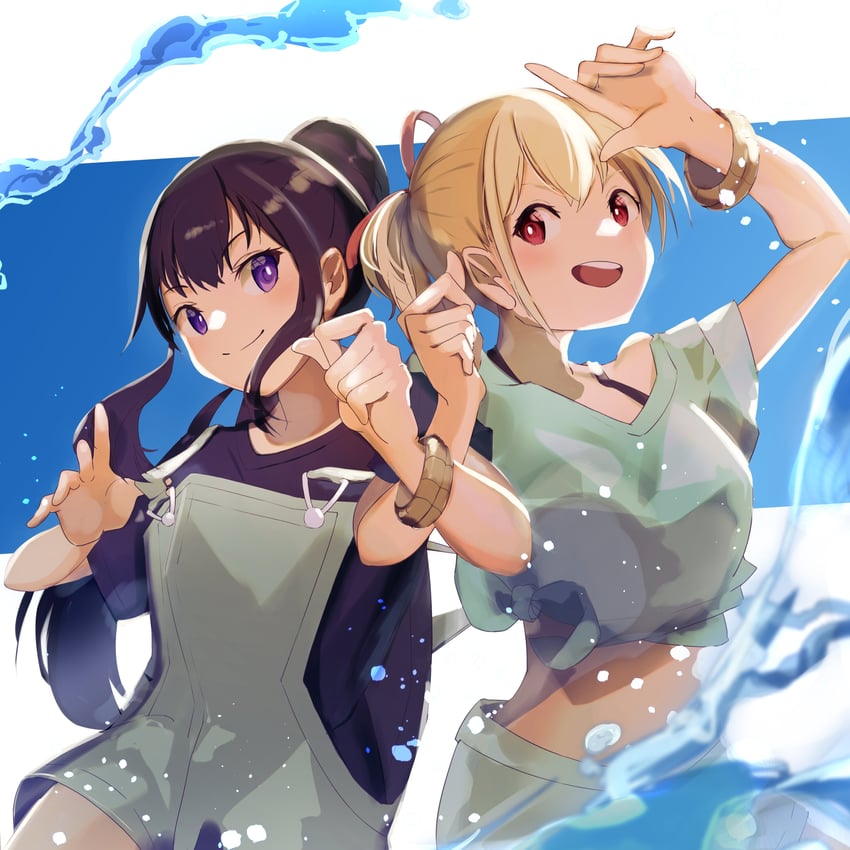 nishikigi chisato and inoue takina (lycoris recoil) drawn by mm_pen_01