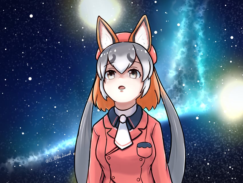 island fox (kemono friends and 1 more) drawn by ce_bluelizard