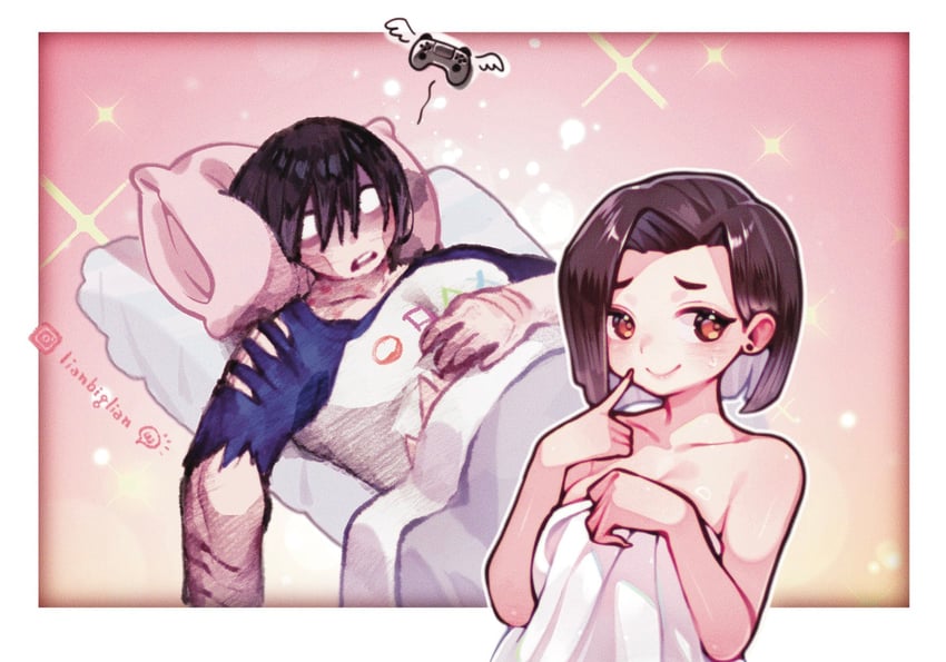 yamada sanae and yamada yuuki (boku no kokoro no yabai yatsu) drawn by lianbiglian