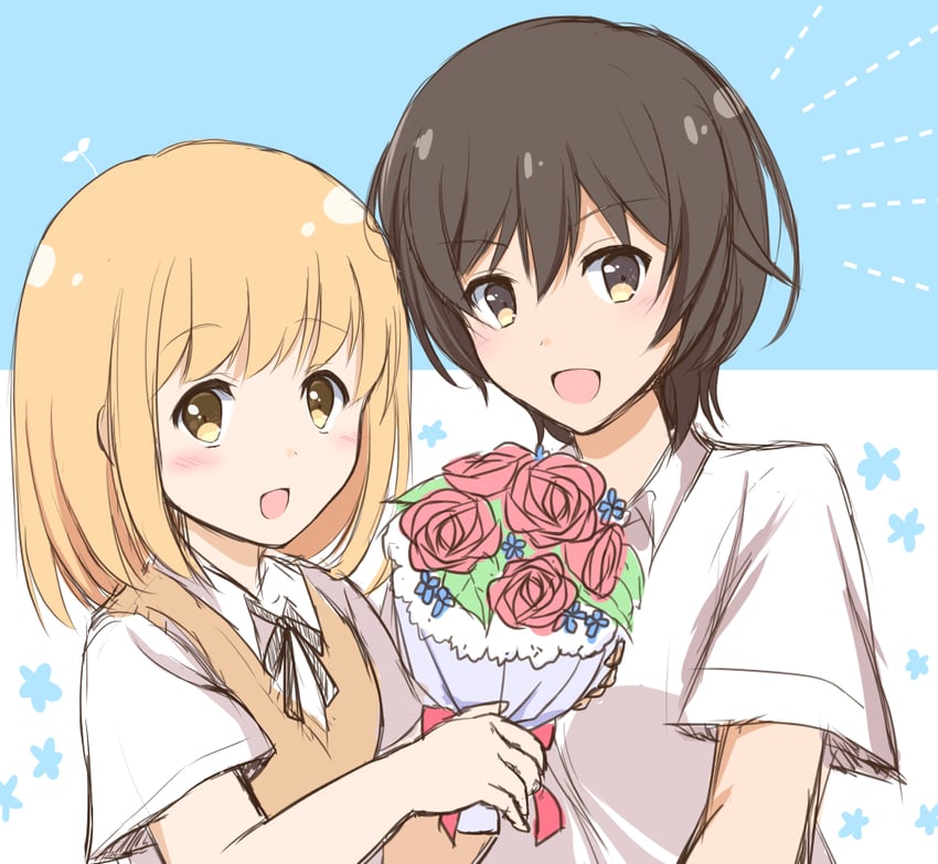 kase tomoka and yamada yui (asagao to kase-san) drawn by yakata_mana