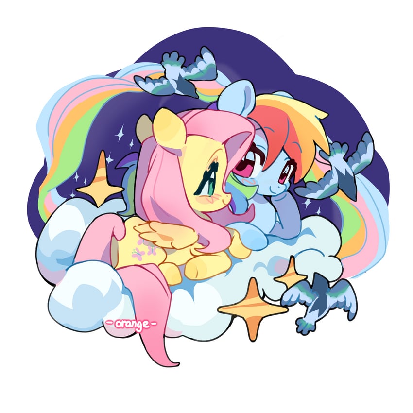 fluttershy and rainbow dash (my little pony and 1 more) drawn by chengzi82020