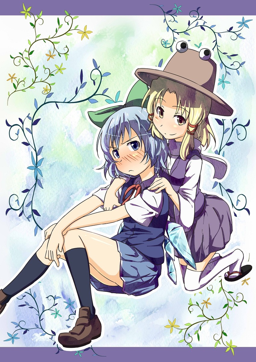 cirno and moriya suwako (touhou) drawn by yuuichi_(reductionblack)