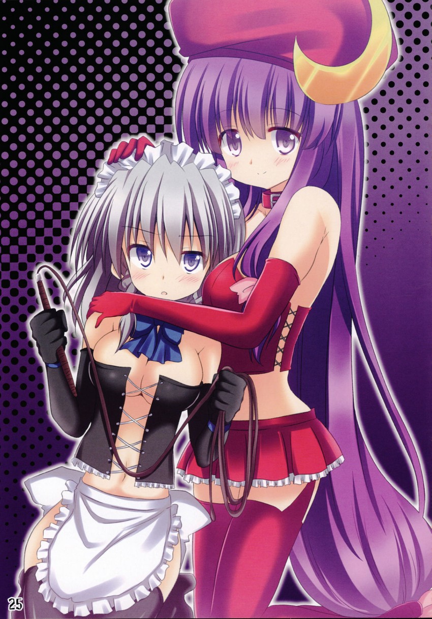 izayoi sakuya and patchouli knowledge (touhou) drawn by akane_souichi