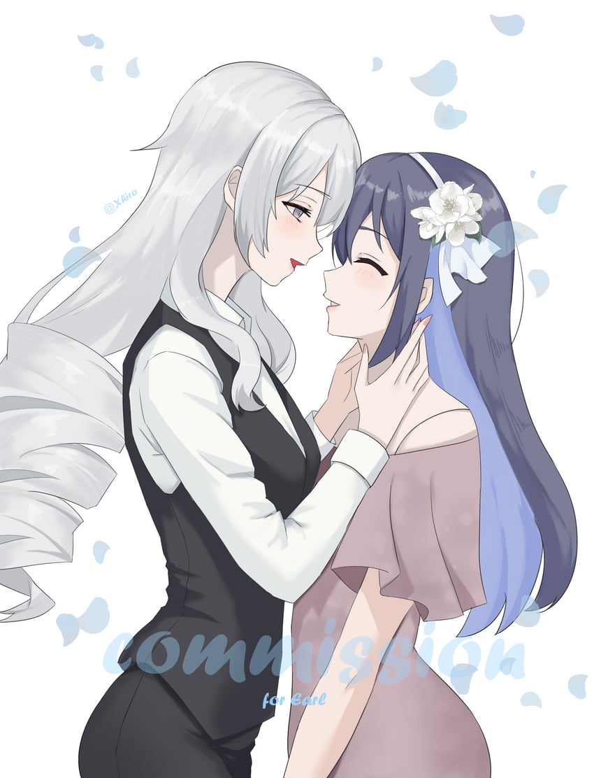 bronya zaychik and seele vollerei (honkai and 1 more) drawn by xhiro