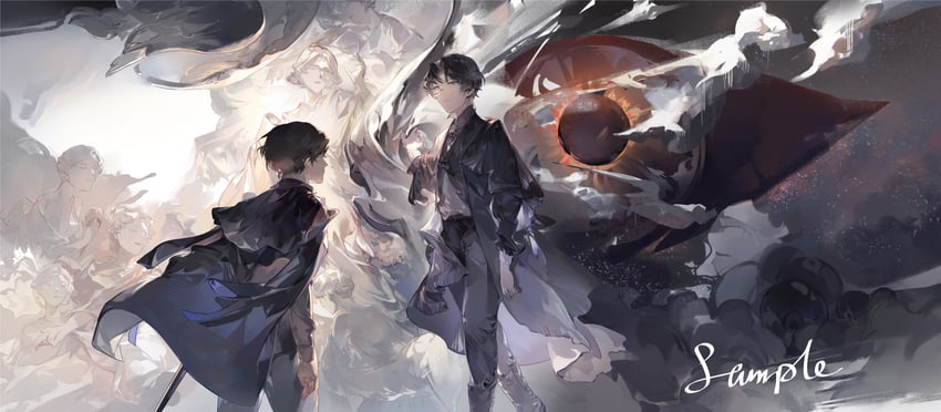 klein moretti and amon (lord of the mysteries) drawn by gaural
