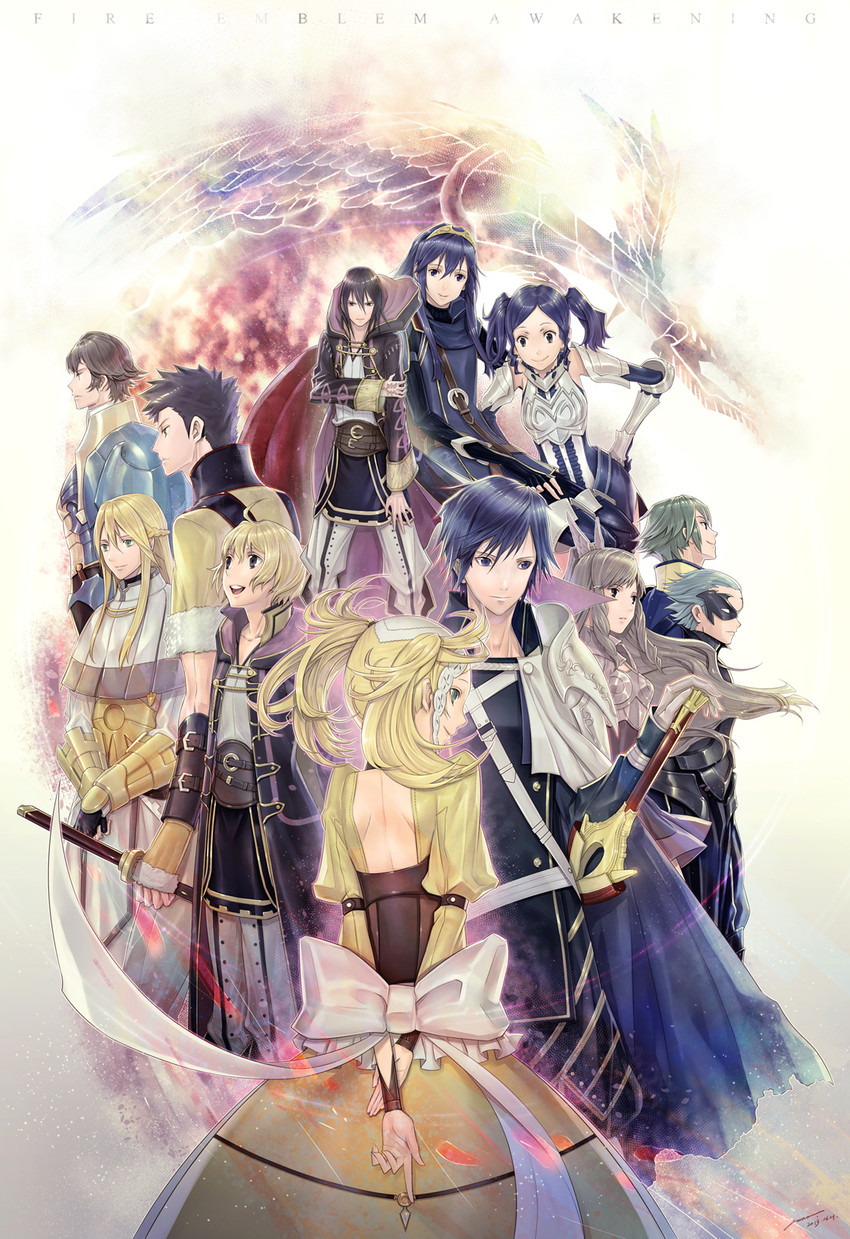 lucina, male robin, chrom, female morgan, lissa, and 7 more (fire emblem and 1 more) drawn by amao_miyuki
