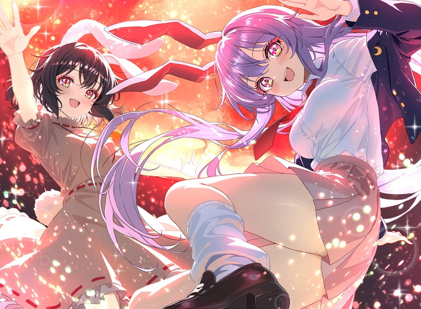 reisen udongein inaba and inaba tewi (touhou) drawn by torikaze785
