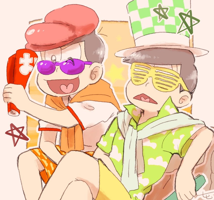 matsuno osomatsu and matsuno choromatsu (osomatsu and 2 more) drawn by 77_(3nan77)