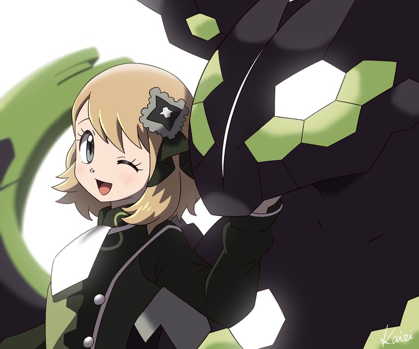 serena and zygarde (pokemon and 1 more) drawn by umippuu_(crystal_pk314)