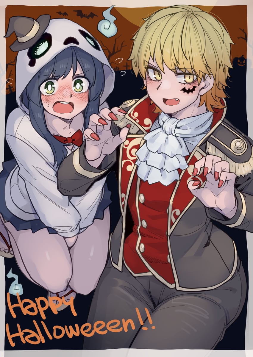 rindou hazuki and akizakura iori (ikemen joshi to josou danshi) drawn by tadd_(tatd)