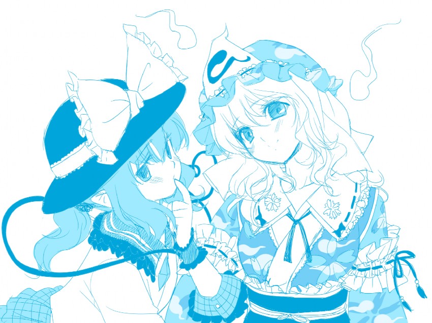komeiji koishi and saigyouji yuyuko (touhou) drawn by chagen_kokimu