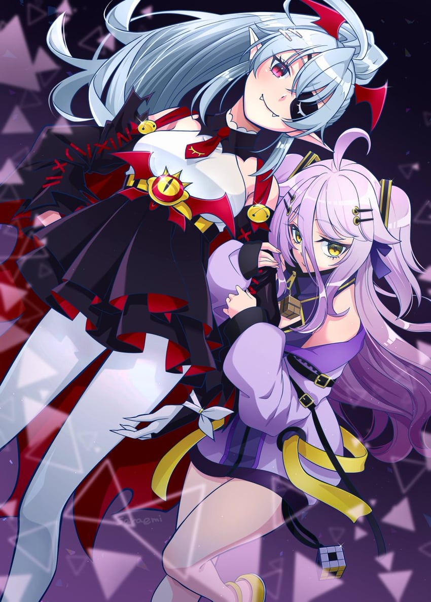 henya the genius and geega (vshojo) drawn by saraemiii_en