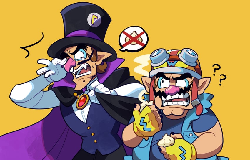 wario and waluigi (mario and 3 more) drawn by loveycloud