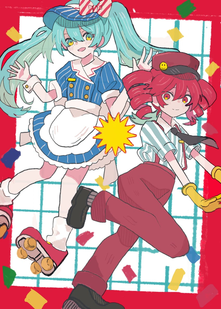 hatsune miku and kasane teto (vocaloid and 3 more) drawn by kotokoto_0831