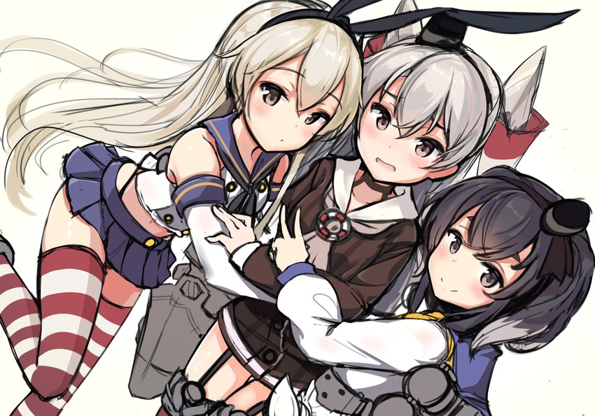 shimakaze, amatsukaze, and tokitsukaze (kantai collection) drawn by j_young