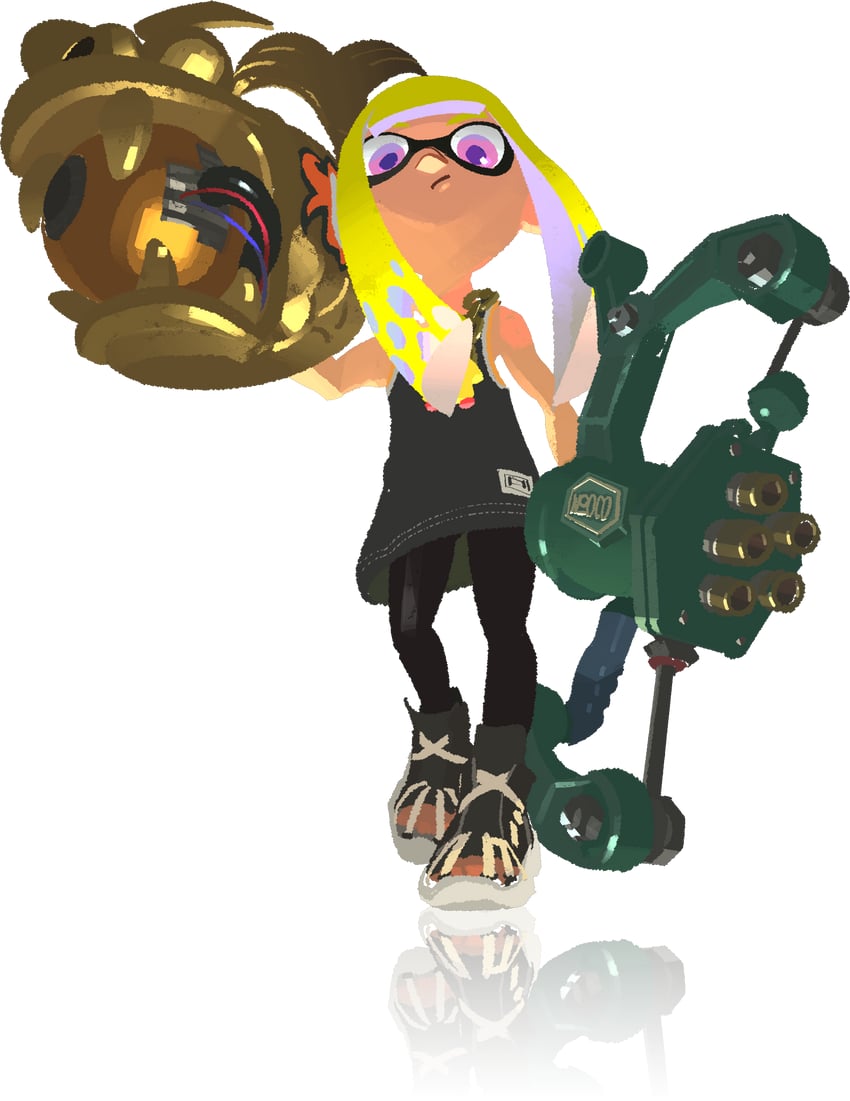 inkling player character and inkling girl (splatoon and 1 more) drawn by inoue_seita