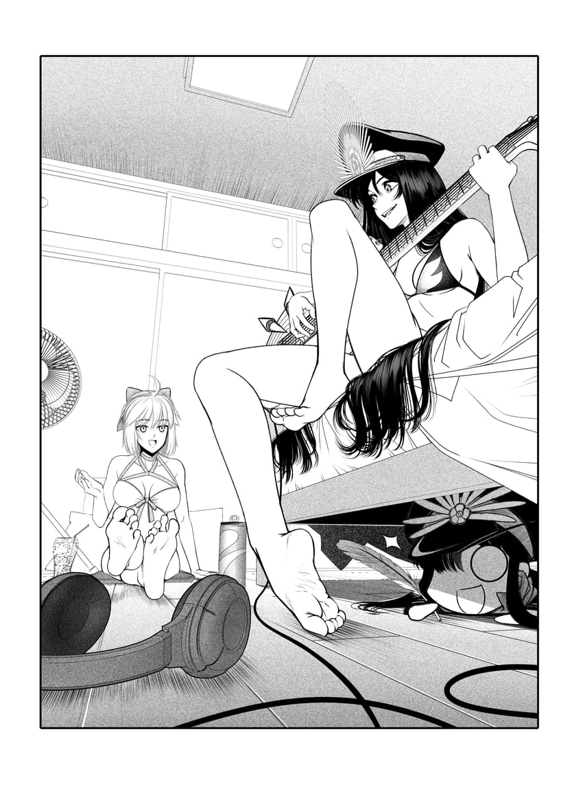 okita souji, oda nobunaga, okita j. souji, and mini nobu (fate and 1 more) drawn by kusujinn